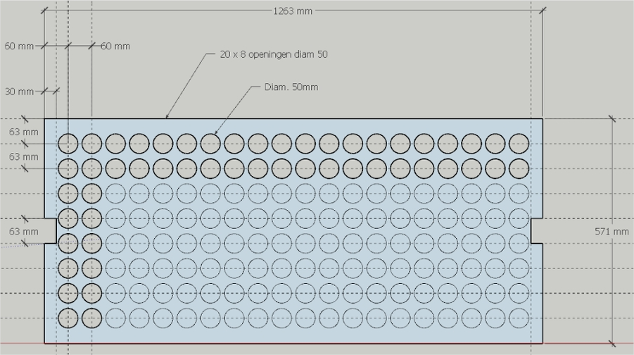 Coverplate 160 x Ø50mm