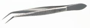 Bochem tweezers - straight curved, 18/10 steel - 145mm
